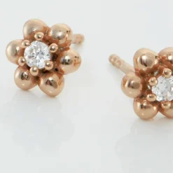 Boucles D'oreilles Puces Argent Rose Buddy Oxydes De Zirconium