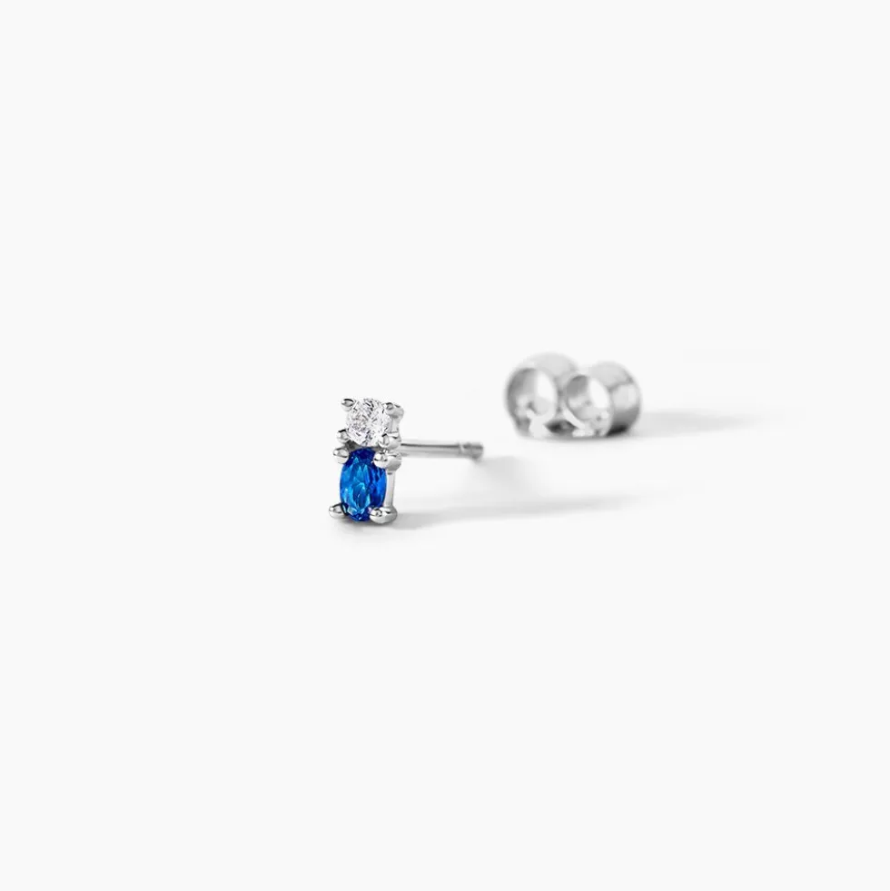 Boucles D'oreilles Puces Argent Blanc Augusts Oxydes De Zirconium