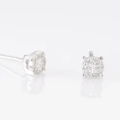 Boucles D'oreilles Puces Artemis Or Blanc Diamant