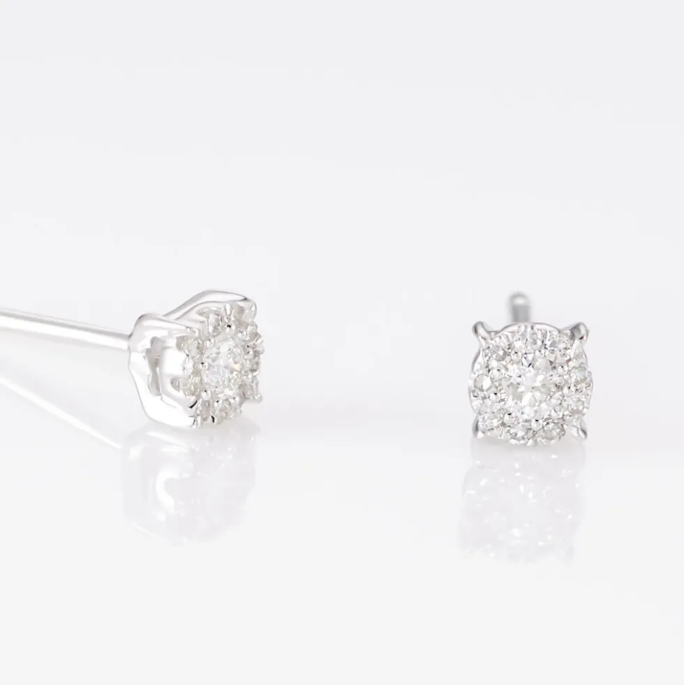 Boucles D'oreilles Puces Artemis Or Blanc Diamant