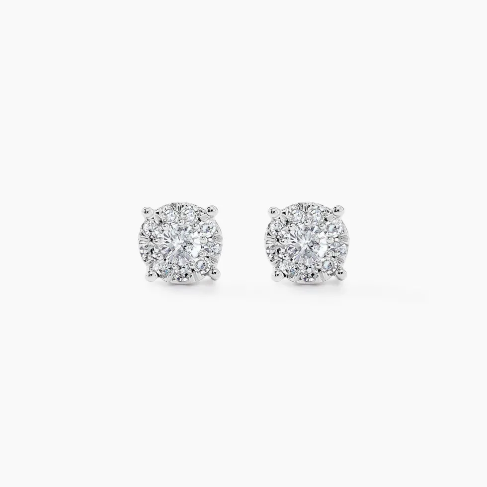 Boucles D'oreilles Puces Artemis Or Blanc Diamant