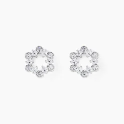 Boucles D'Oreilles Puces Astrea Argent Blanc Oxyde De Zirconium