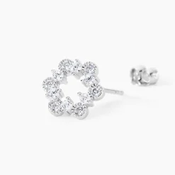 Boucles D'Oreilles Puces Astrea Argent Blanc Oxyde De Zirconium