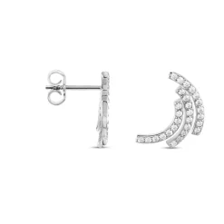 Boucles D'oreilles Puces Augustus Argent Blanc Oxyde De Zirconium