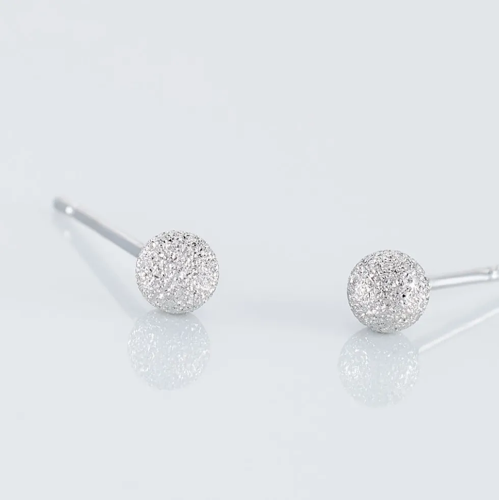 Boucles D'oreilles Puces Ayana Argent Blanc