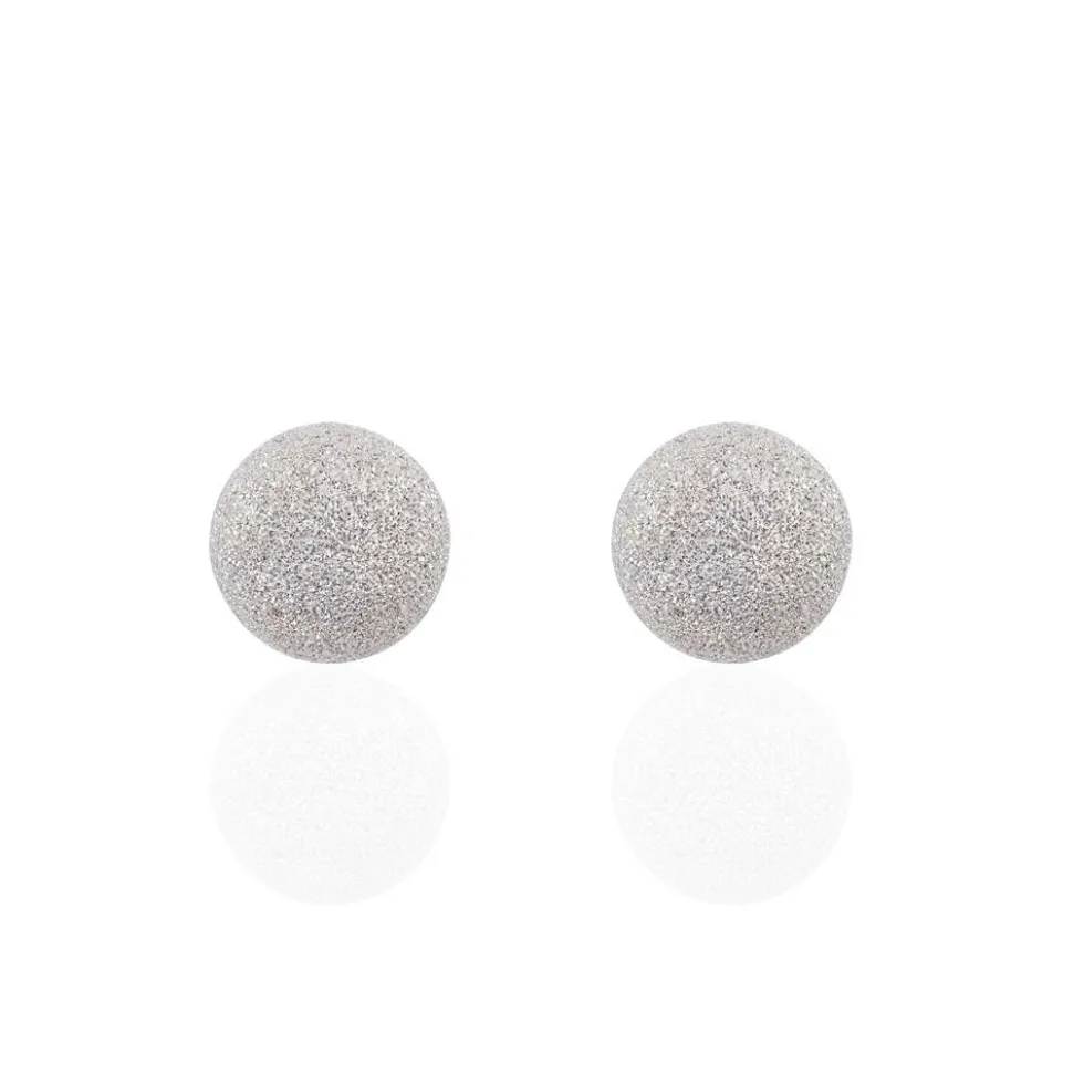 Boucles D'oreilles Puces Ayana Argent Blanc