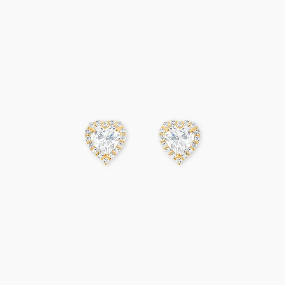 Boucles D'oreilles Puces Aymane Or Jaune Oxyde De Zirconium