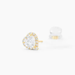 Boucles D'oreilles Puces Aymane Or Jaune Oxyde De Zirconium