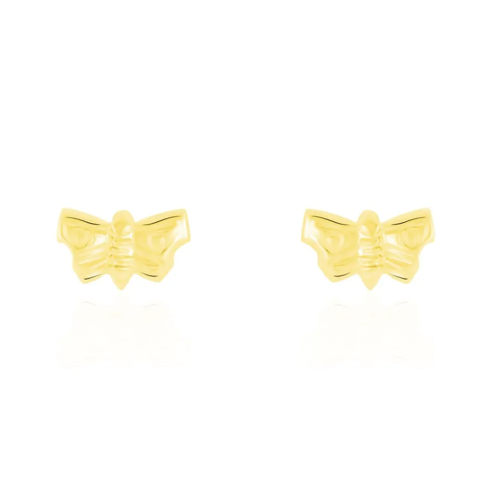Boucles D'oreilles Puces Bartholomee Papillon Or Jaune