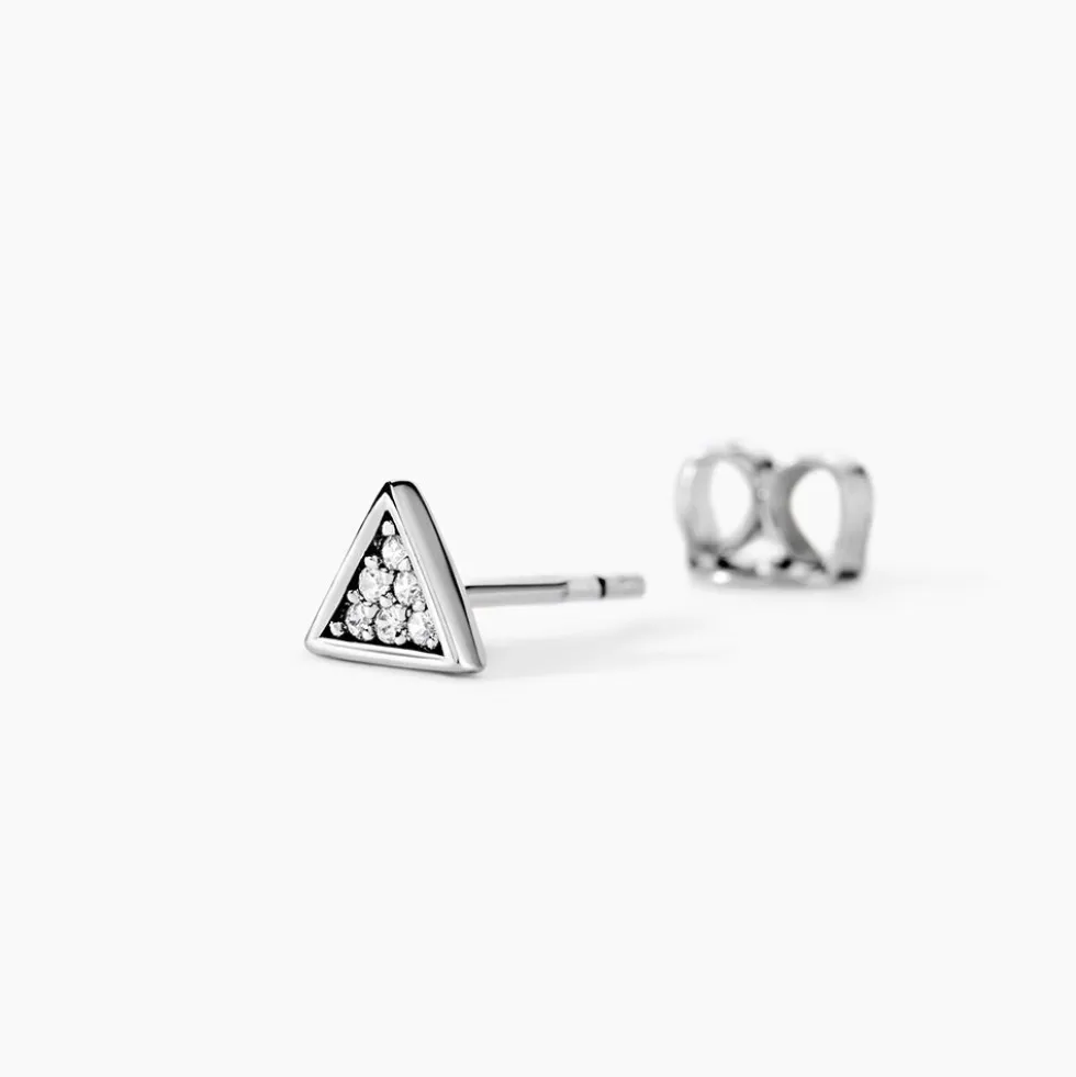Boucles D'oreilles Puces Bartoumieu Argent Blanc Oxyde De Zirconium