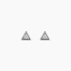 Boucles D'oreilles Puces Bartoumieu Argent Blanc Oxyde De Zirconium