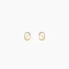 Boucles D'oreilles Puces Bastina Or Jaune Perle De Culture
