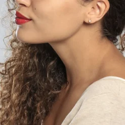Boucles D'oreilles Puces Bastina Or Jaune Perle De Culture