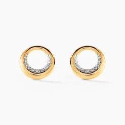 Boucles D'oreilles Puces Batoul Or Jaune Diamant