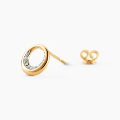 Boucles D'oreilles Puces Batoul Or Jaune Diamant