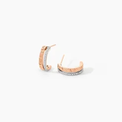 Boucles D'oreilles Puces Belindalan Or Bicolore Diamant