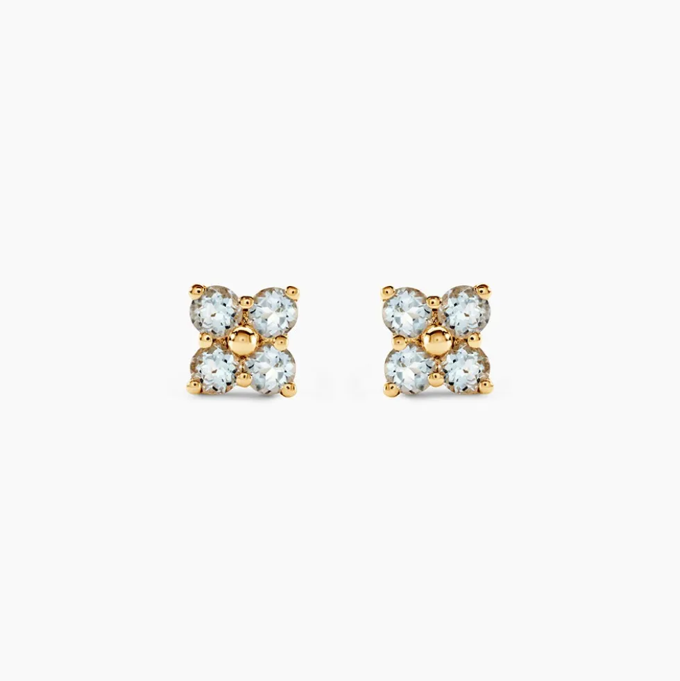 Boucles D'Oreilles Puces Belovia Or Jaune Topaze