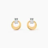 Boucles D'oreilles Puces Berangere Cercle Or Bicolore