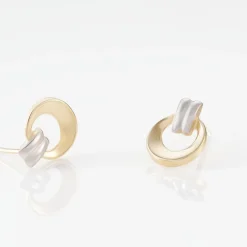 Boucles D'oreilles Puces Berangere Cercle Or Bicolore