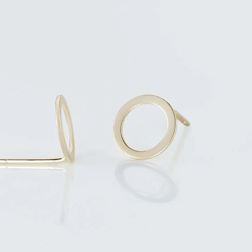 Boucles D'oreilles Puces Berangere Cercle Or Jaune