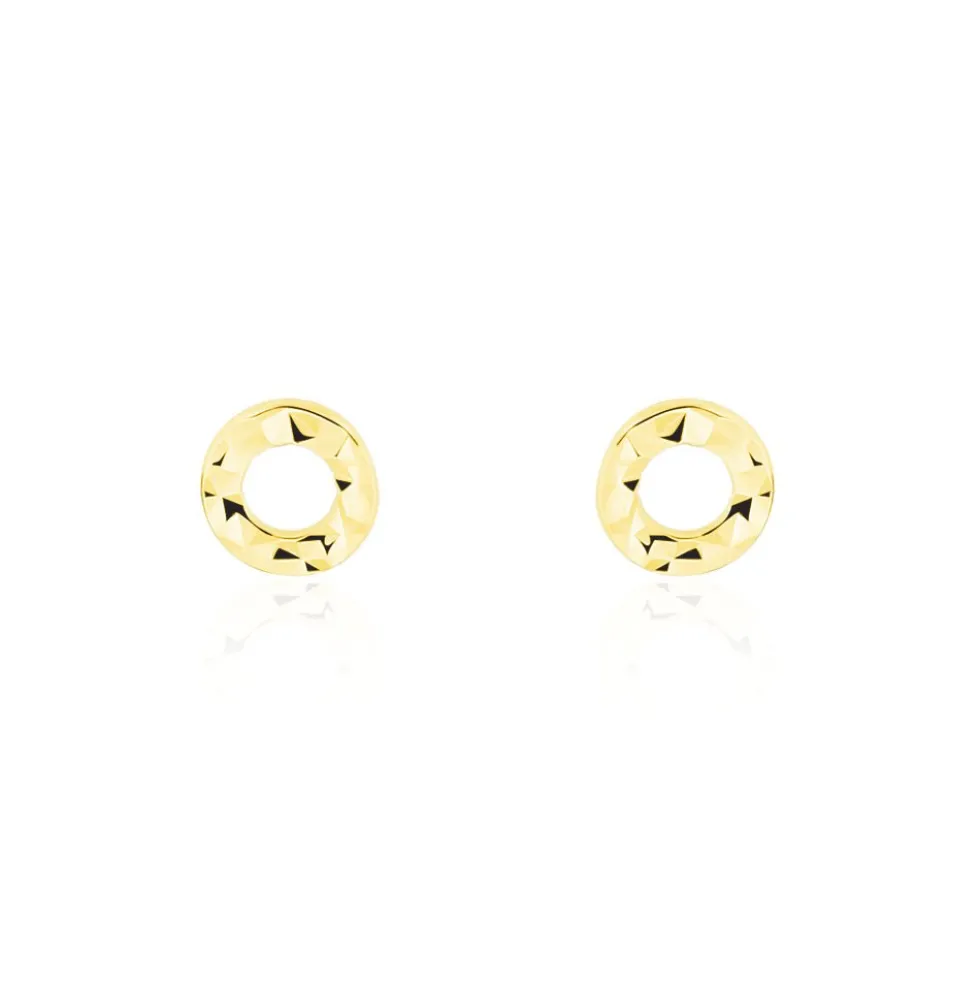 Boucles D'oreilles Puces Berangere Cercle 3 Or Jaune