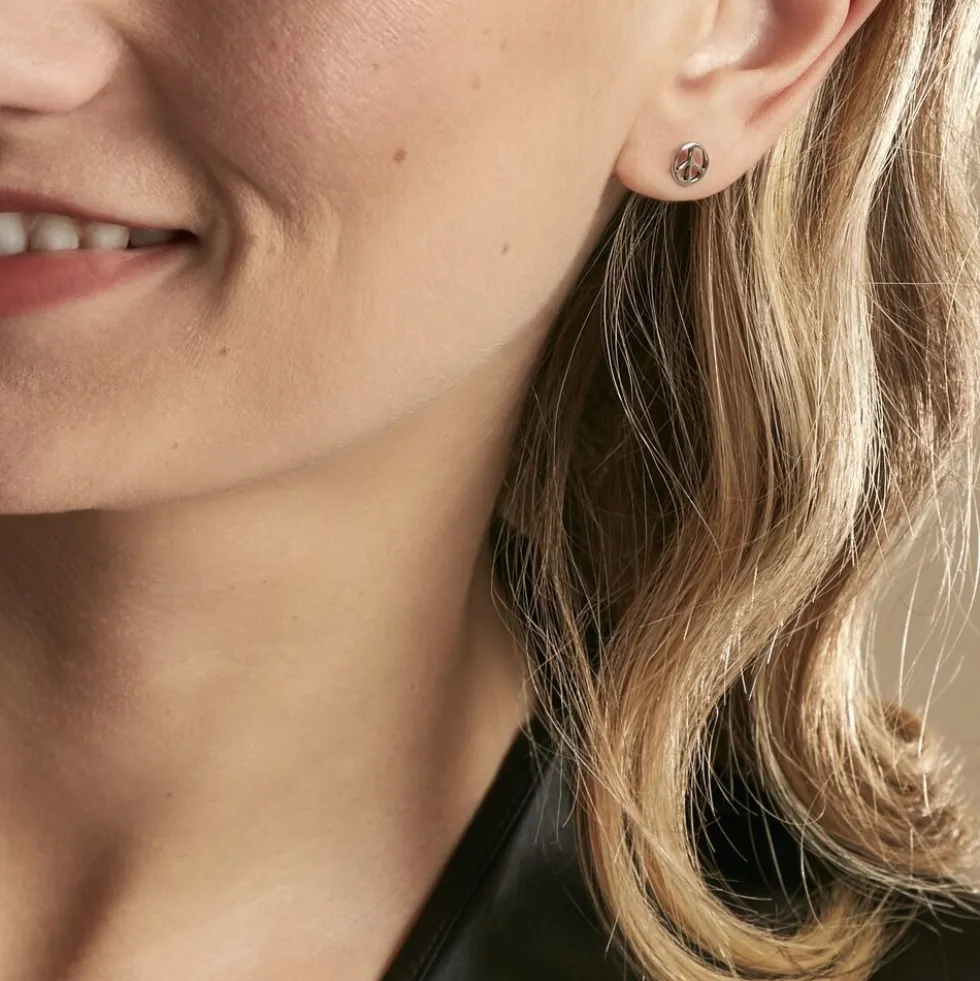 Boucles D'oreilles Puces Bethsabee Argent Blanc