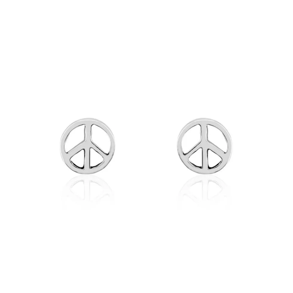 Boucles D'oreilles Puces Bethsabee Argent Blanc