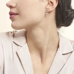 Boucles D'oreilles Puces Bethilda Argent Blanc Oxyde De Zirconium