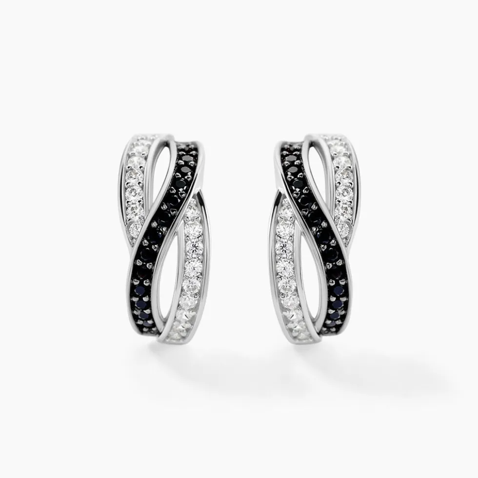 Boucles D'oreilles Puces Bethany Argent Blanc Oxyde De Zirconium