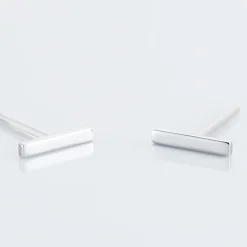 Boucles D'oreilles Puces Birati Argent Blanc