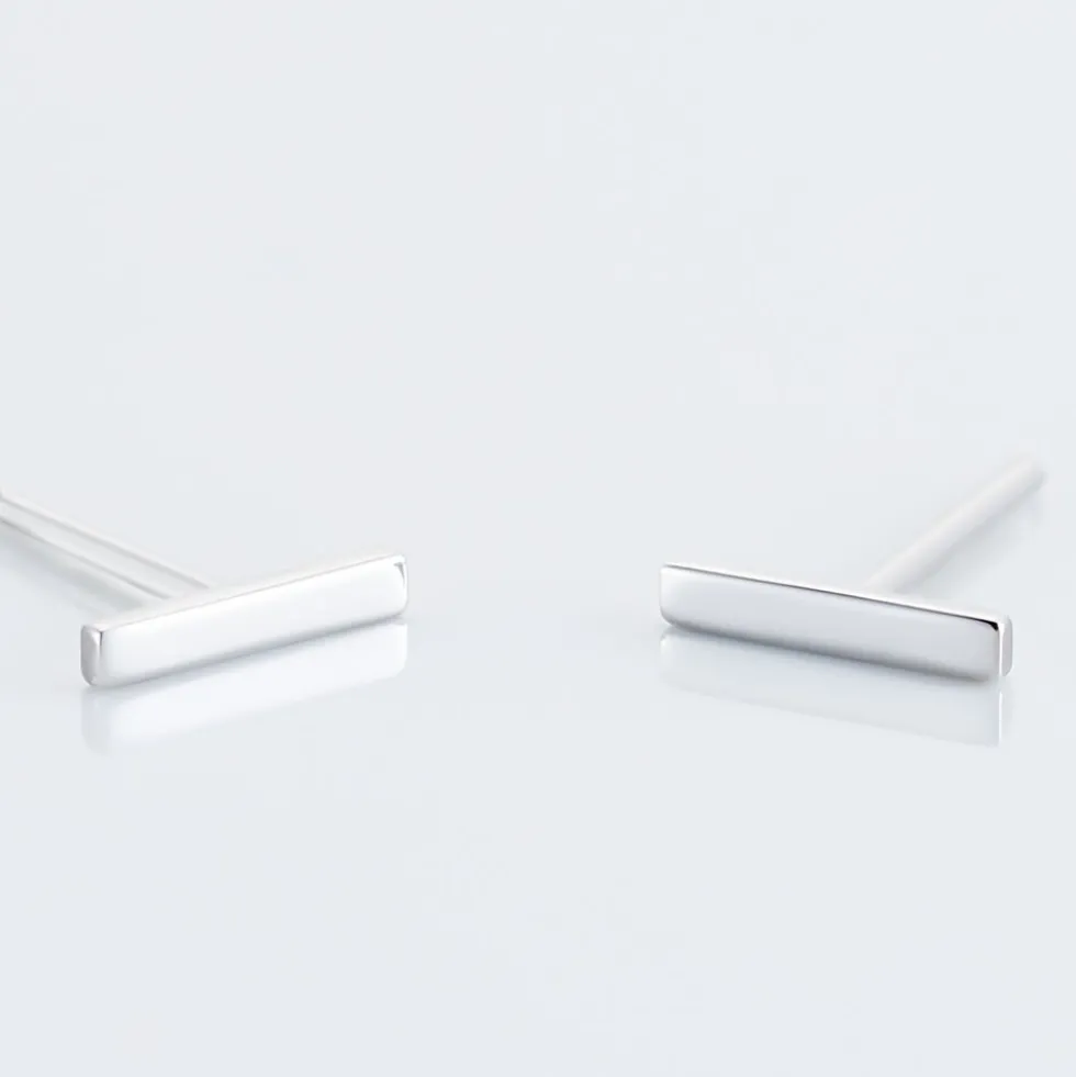 Boucles D'oreilles Puces Birati Argent Blanc