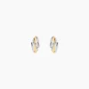 Boucles D'oreilles Puces Bodil Or Bicolore Diamant
