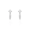 Boucles D'oreilles Puces Bormana Argent Blanc Oxyde De Zirconium