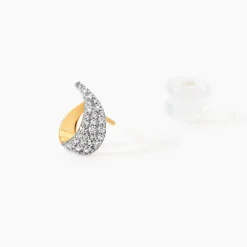 Boucles D'oreilles Puces Boucle D'or Or Jaune Oxyde De Zirconium