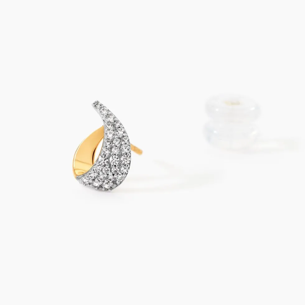 Boucles D'oreilles Puces Boucle D'or Or Jaune Oxyde De Zirconium