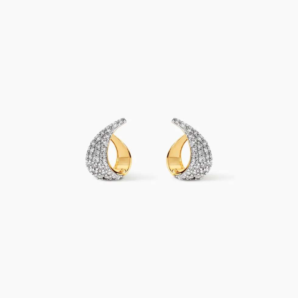 Boucles D'oreilles Puces Boucle D'or Or Jaune Oxyde De Zirconium