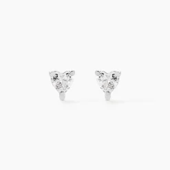 Boucles D'oreilles Puces Breana Argent Blanc Oxyde De Zirconium