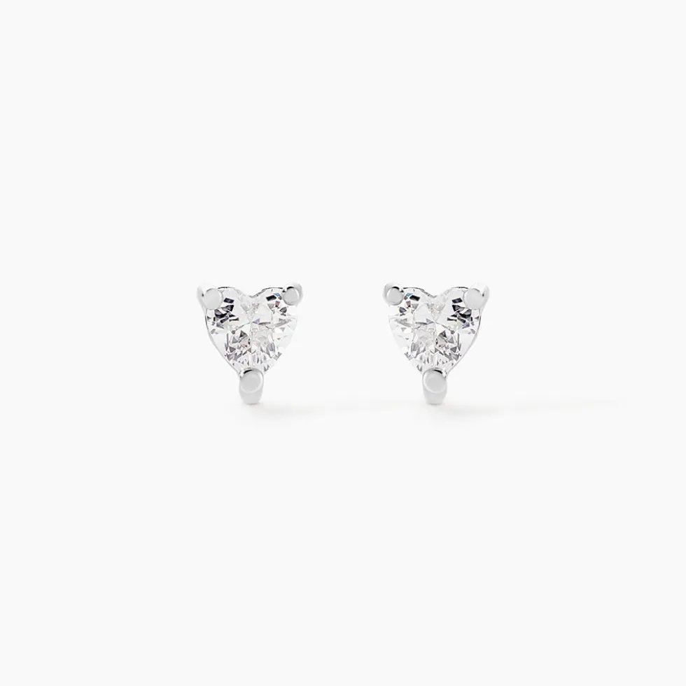 Boucles D'oreilles Puces Breana Argent Blanc Oxyde De Zirconium