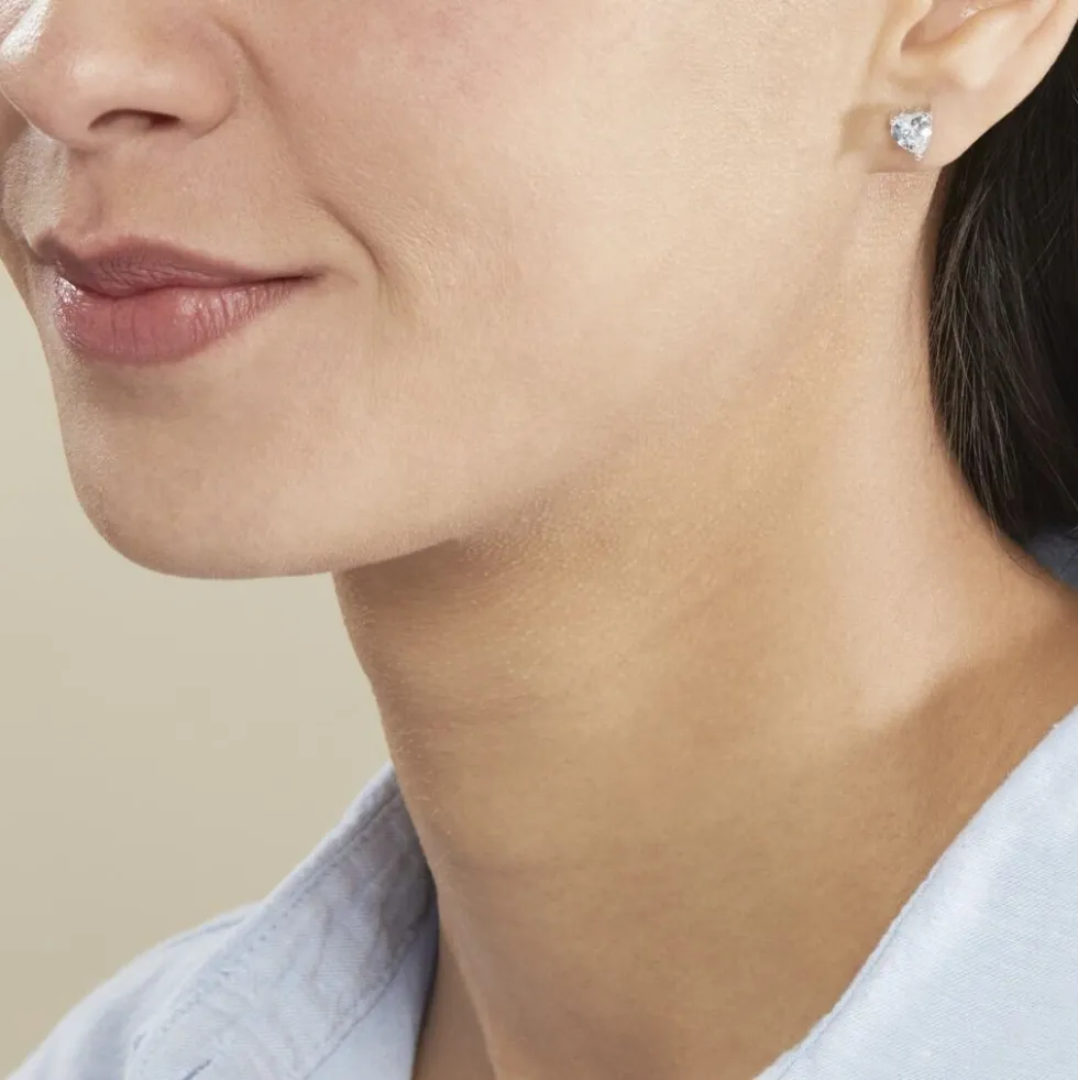 Boucles D'oreilles Puces Breana Argent Blanc Oxyde De Zirconium