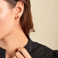 Boucles D'oreilles Puces Briitilia Or Jaune Diamant