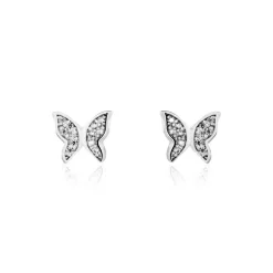 Boucles D'oreilles Puces Cadfan Argent Blanc Oxyde