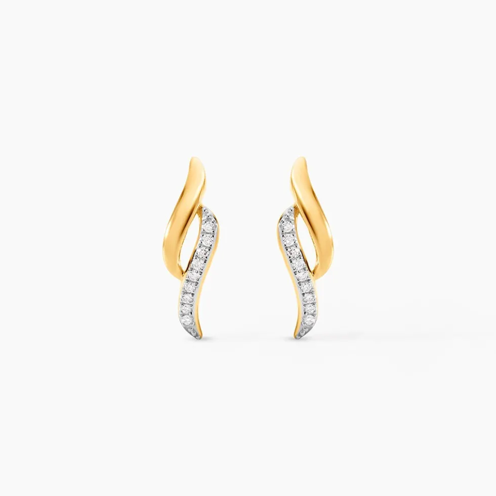 Boucles D'oreilles Puces Callum Or Jaune Diamant