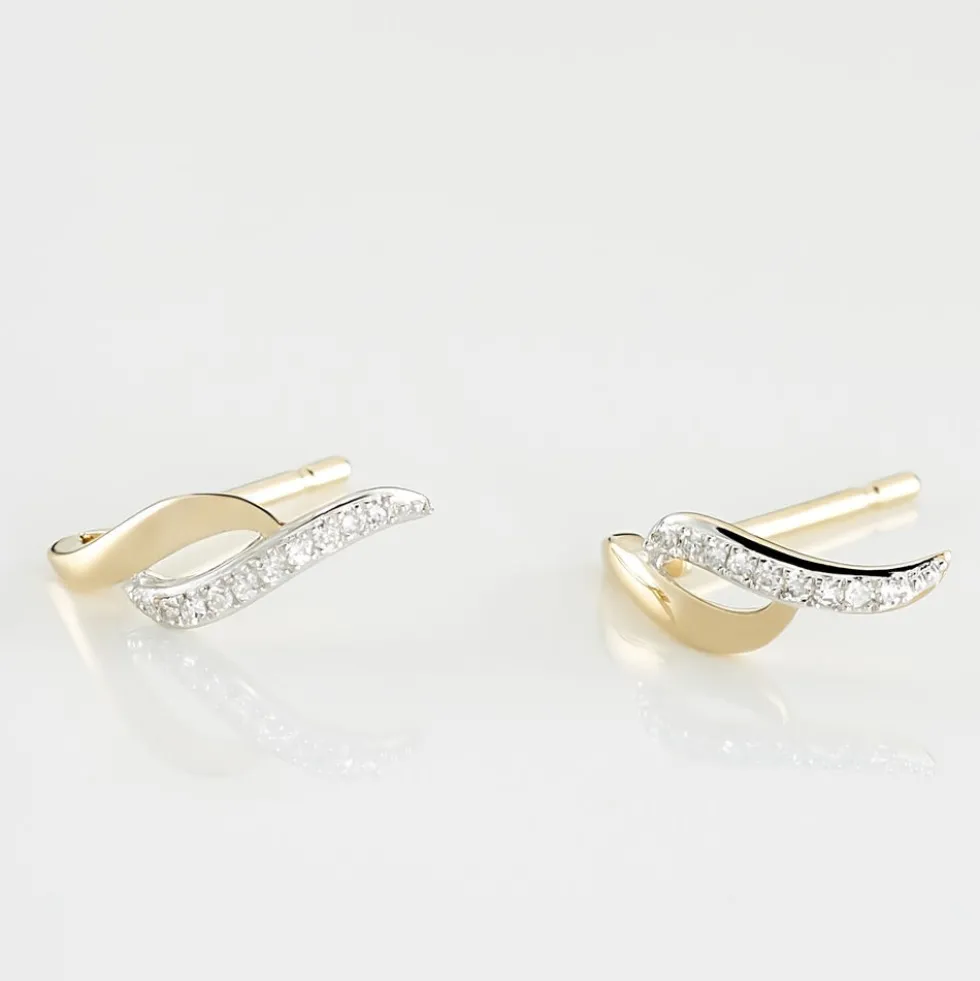 Boucles D'oreilles Puces Callum Or Jaune Diamant