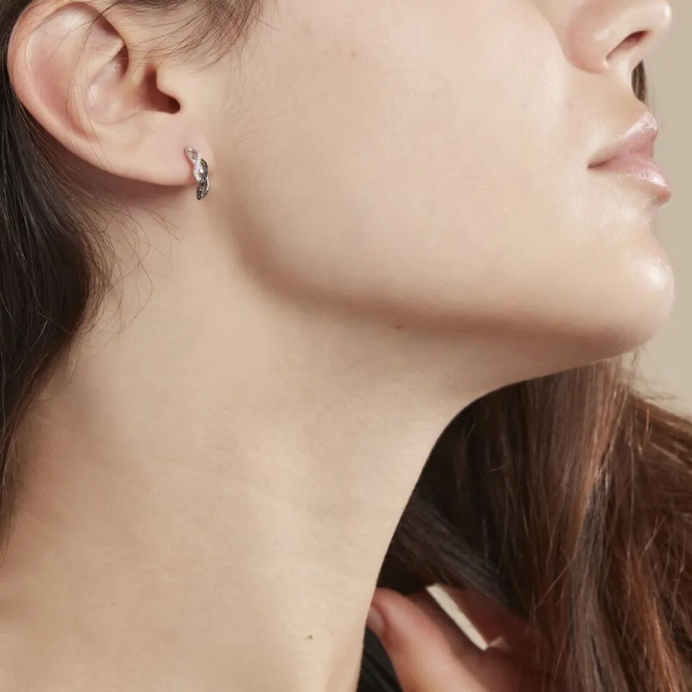 Boucles D'oreilles Puces Callune Or Blanc Diamant
