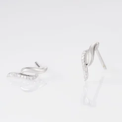 Boucles D'oreilles Puces Callum Or Blanc Diamant