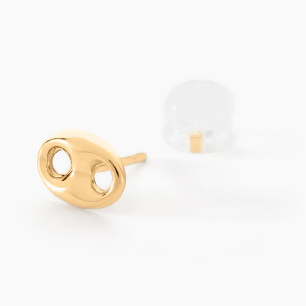 Boucles D'oreilles Puces Cara Grain De Cafe Or Jaune