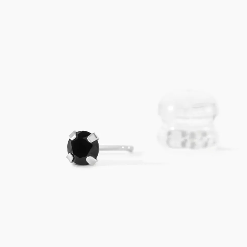 Boucles D'oreilles Puces Carin Or Blanc Oxyde De Zirconium