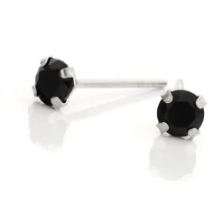 Boucles D'oreilles Puces Carin Or Blanc Oxyde De Zirconium