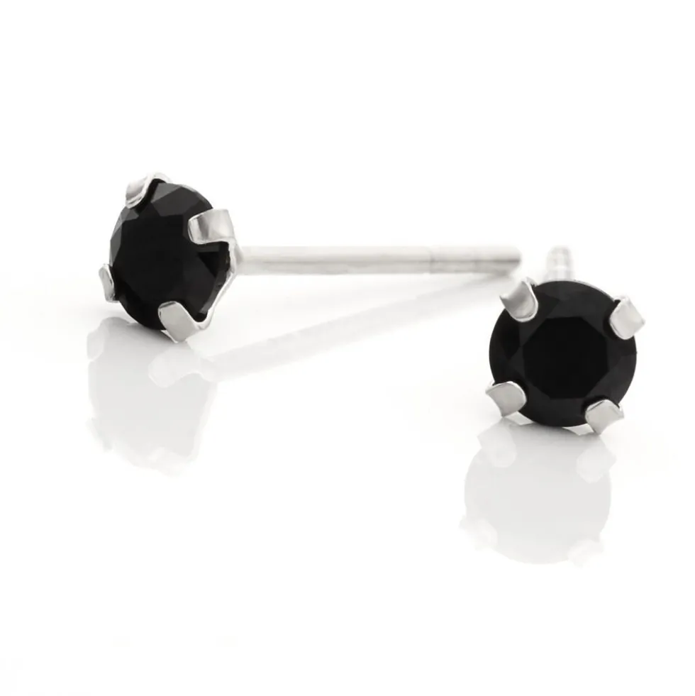 Boucles D'oreilles Puces Carin Or Blanc Oxyde De Zirconium