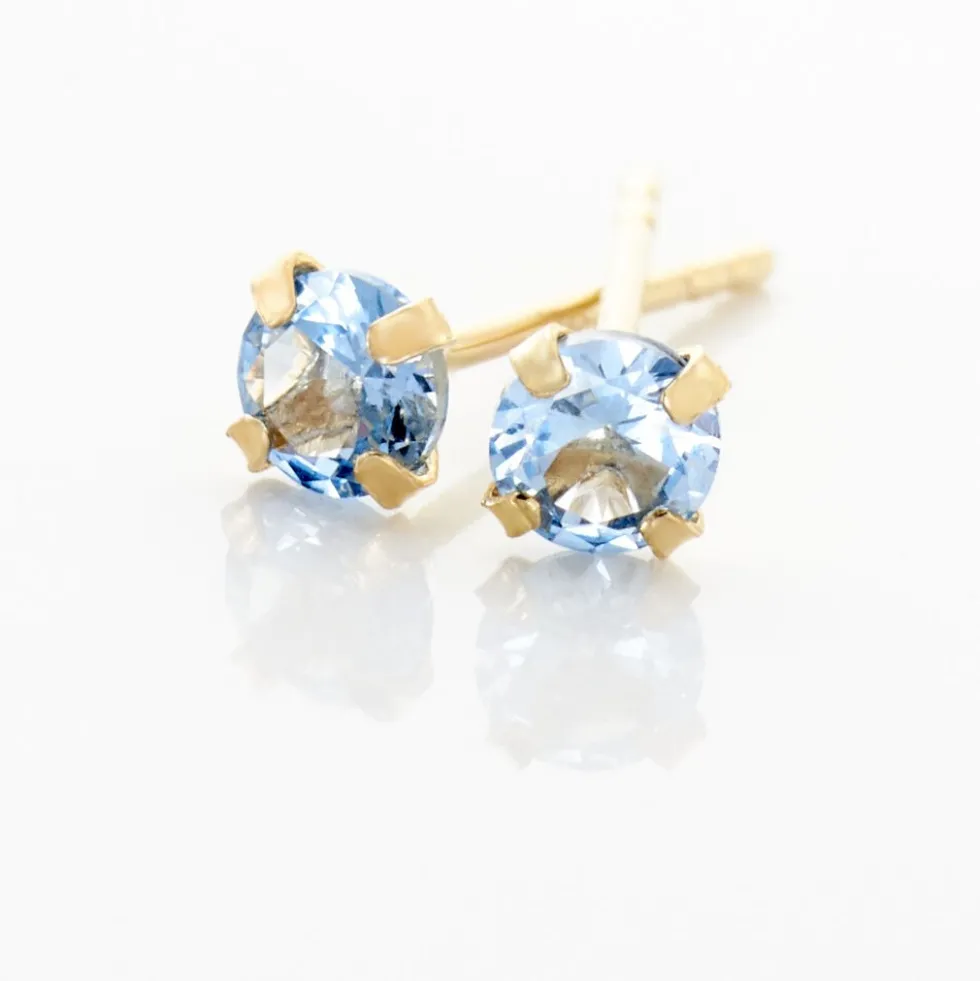 Boucles D'oreilles Puces Carin Serti Griffe 2 Or Jaune Oxyde